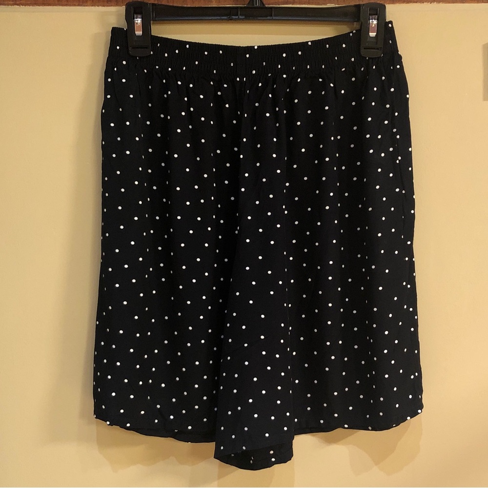 FRITZI Polka Dot Shorts Black & White 90s Rayon Baggy High Waist- Medium